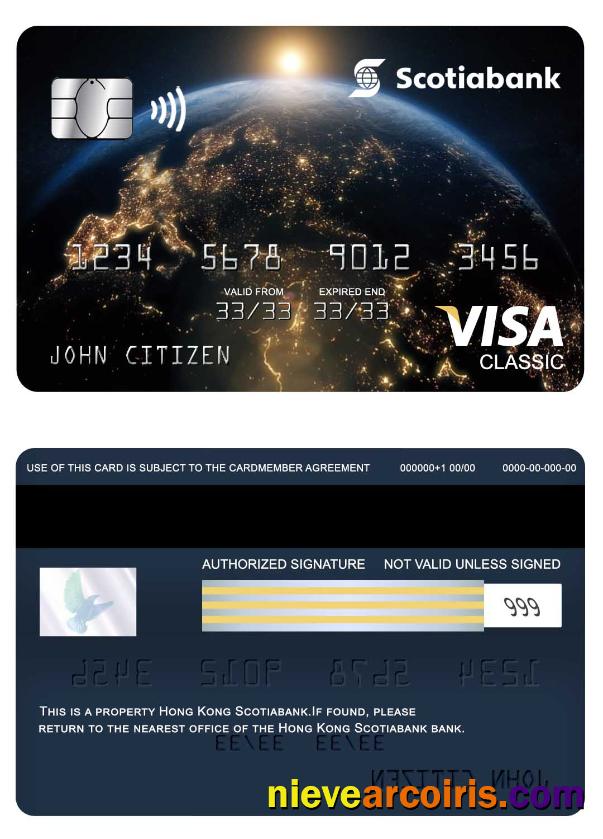 Hong Kong Scotiabank visa classic card